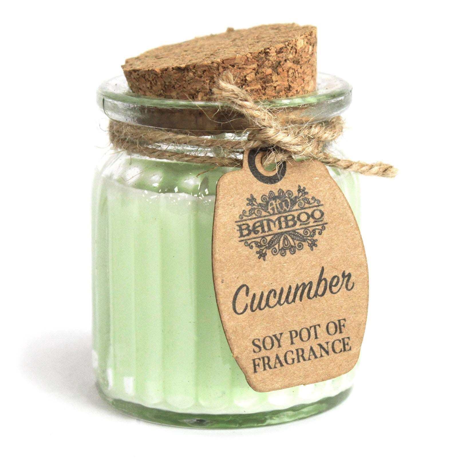 2x Cucumber Soy Pot of Fragrance Candles - Soothing Suds