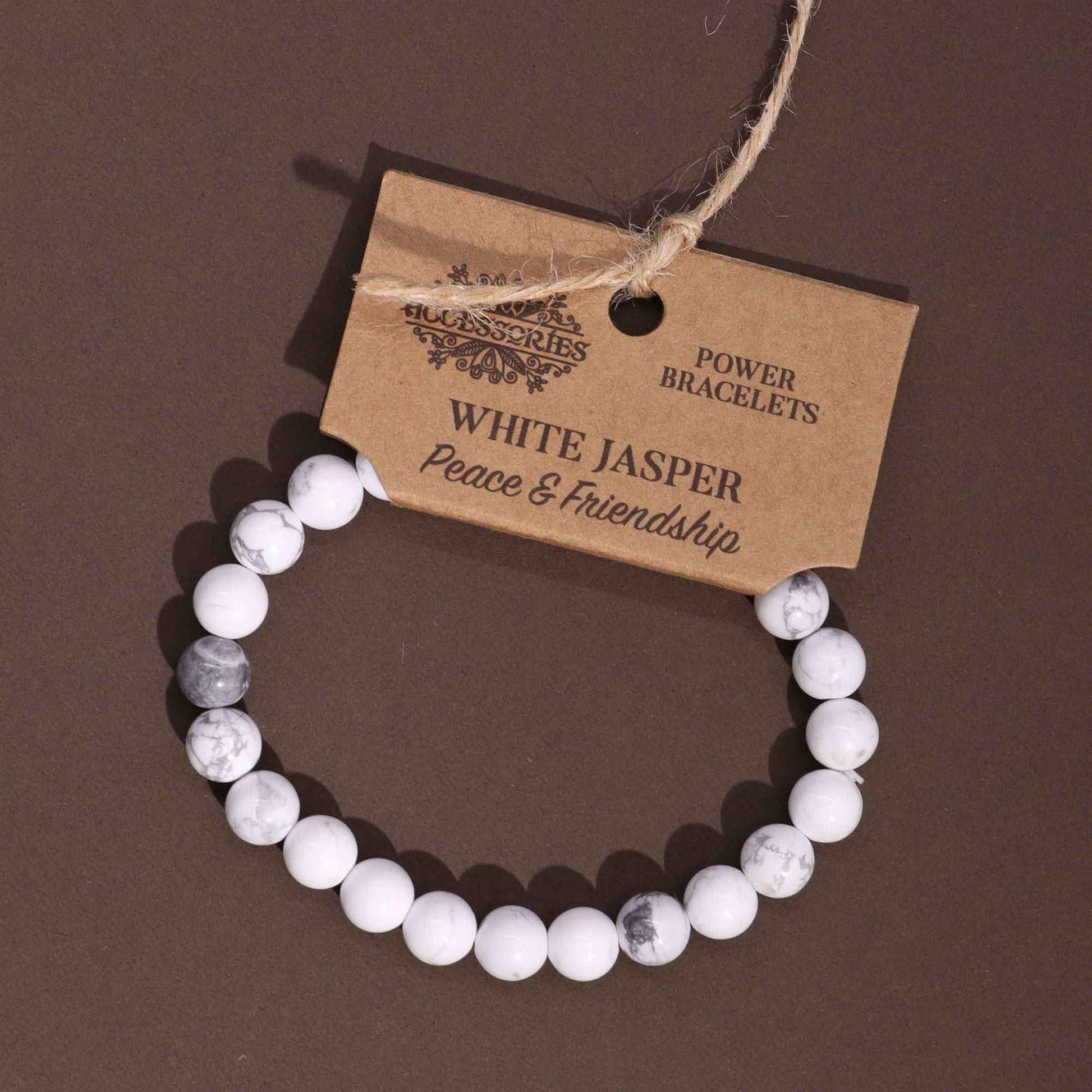 White Jasper Aura Bracelet - Peace & Friendship