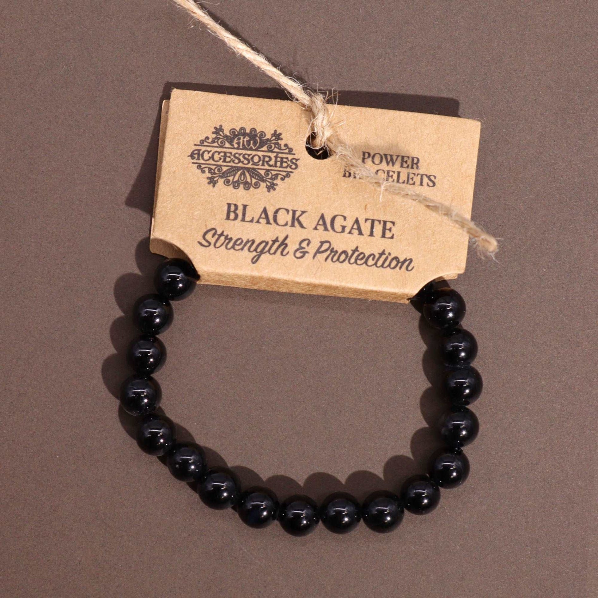 Black Agate Aura Bracelet - Strength & Protection