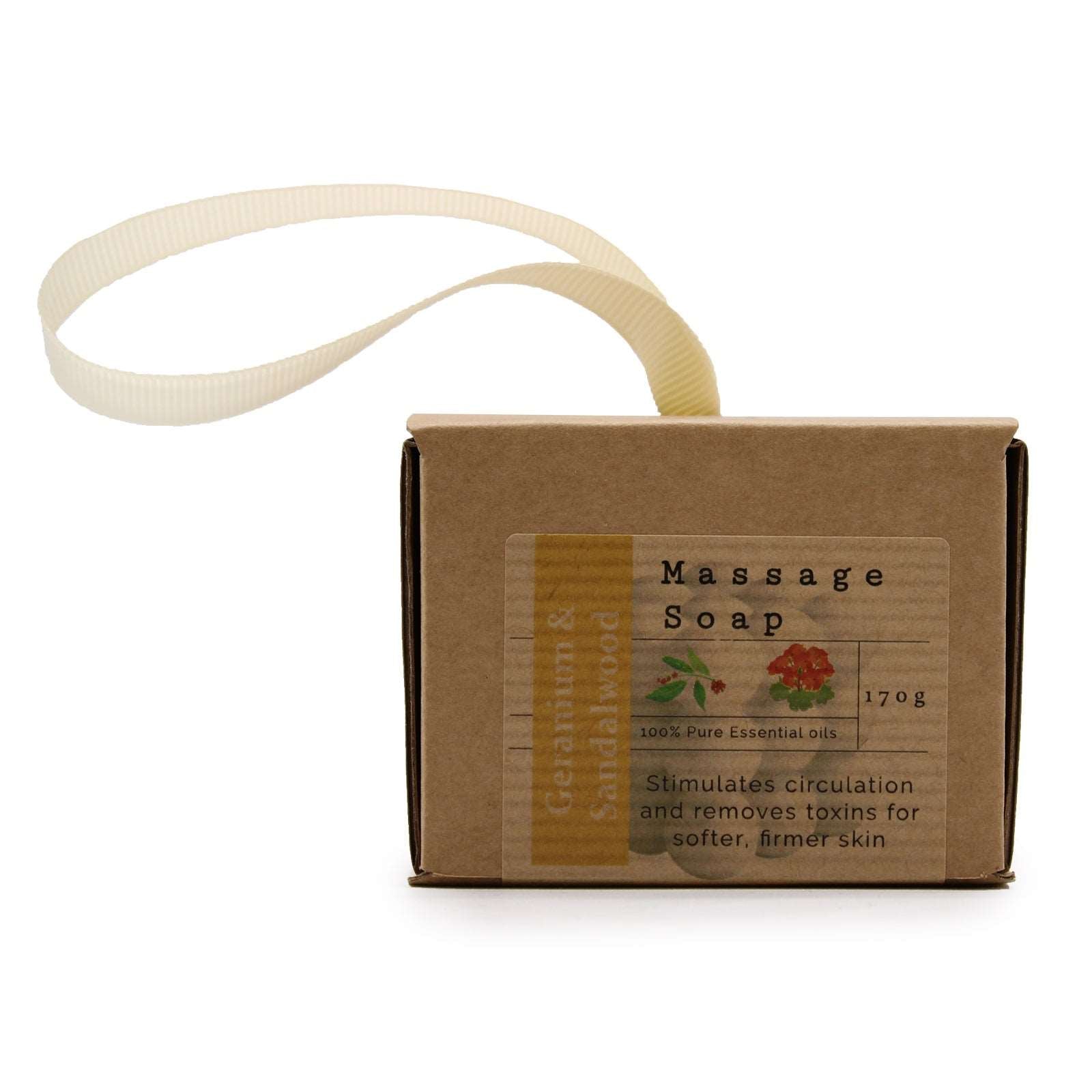 Boxed Single Massage Soaps - Geranium & Sandalwood - Soothing Suds