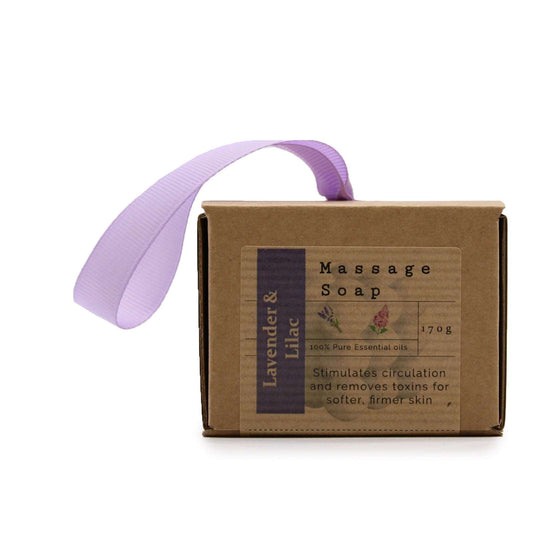 Boxed Single Massage Soaps - Lavender & Lilac - Soothing Suds