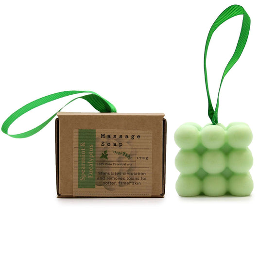 Boxed Single Massage Soaps - Spearmint & Eucalyptus - Soothing Suds