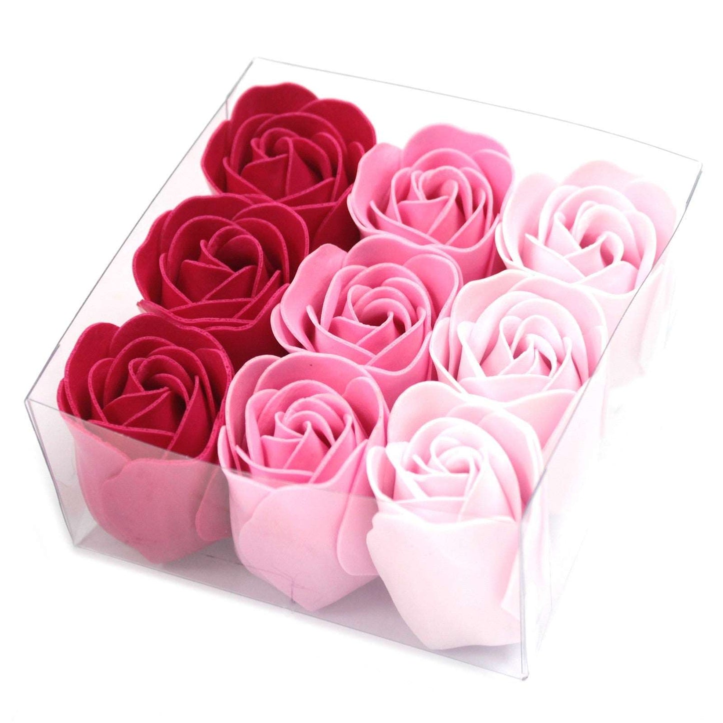 Set of 9 Soap Flowers - Pink Roses - Soothing Suds