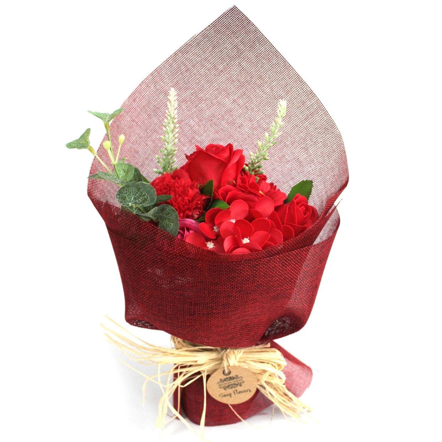 Standing Soap Flower Bouquet - Radiant Red