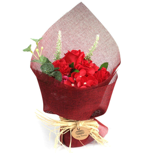 Standing Soap Flower Bouquet - Radiant Red