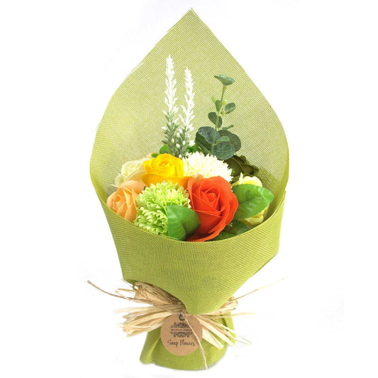 Standing Soap Flower Bouquet - Vibrant Green & Yellow