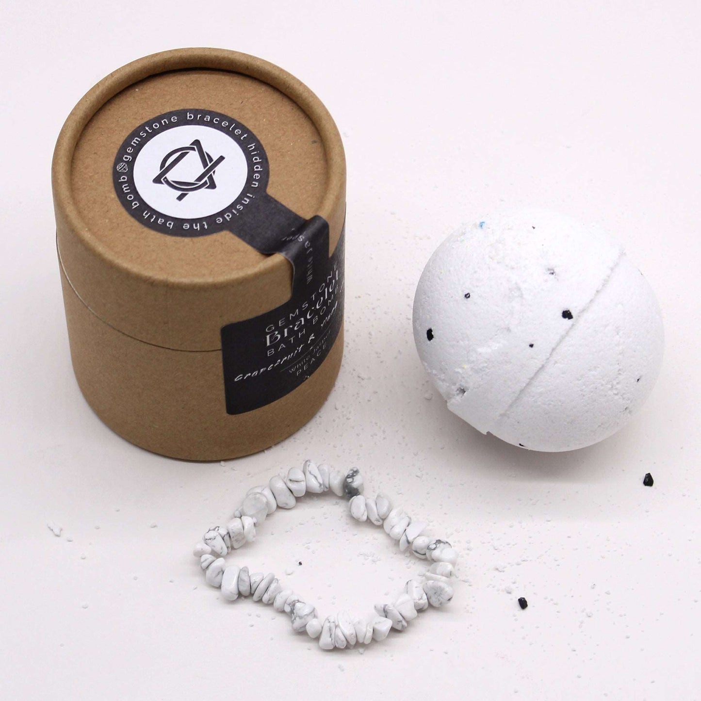 White Jasper Gem Bracelet Bath Bomb - Soothing Suds