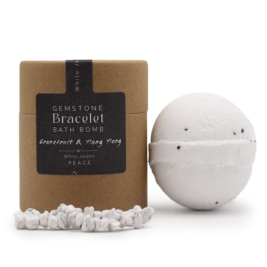 White Jasper Gem Bracelet Bath Bomb - Soothing Suds