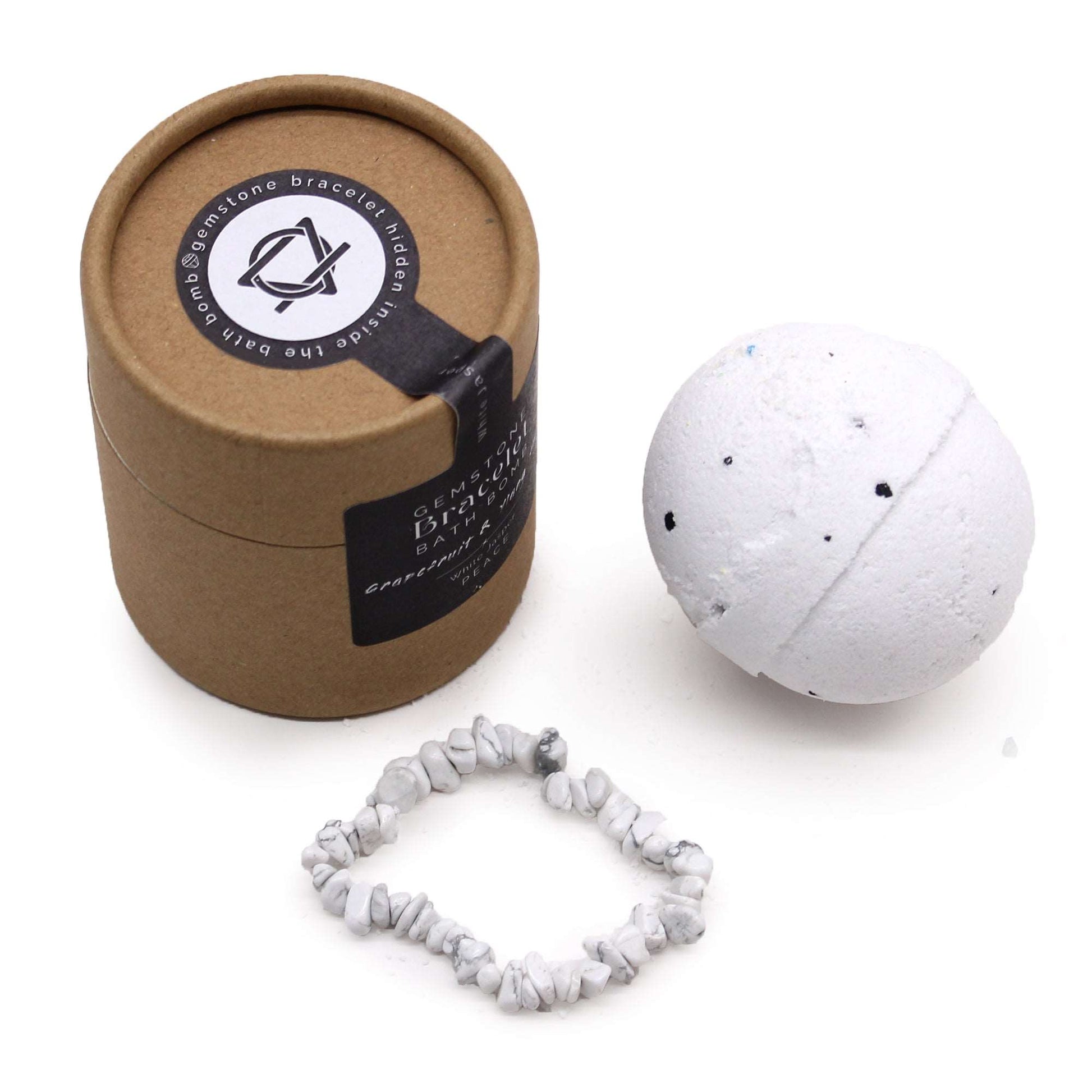 White Jasper Gem Bracelet Bath Bomb - Soothing Suds